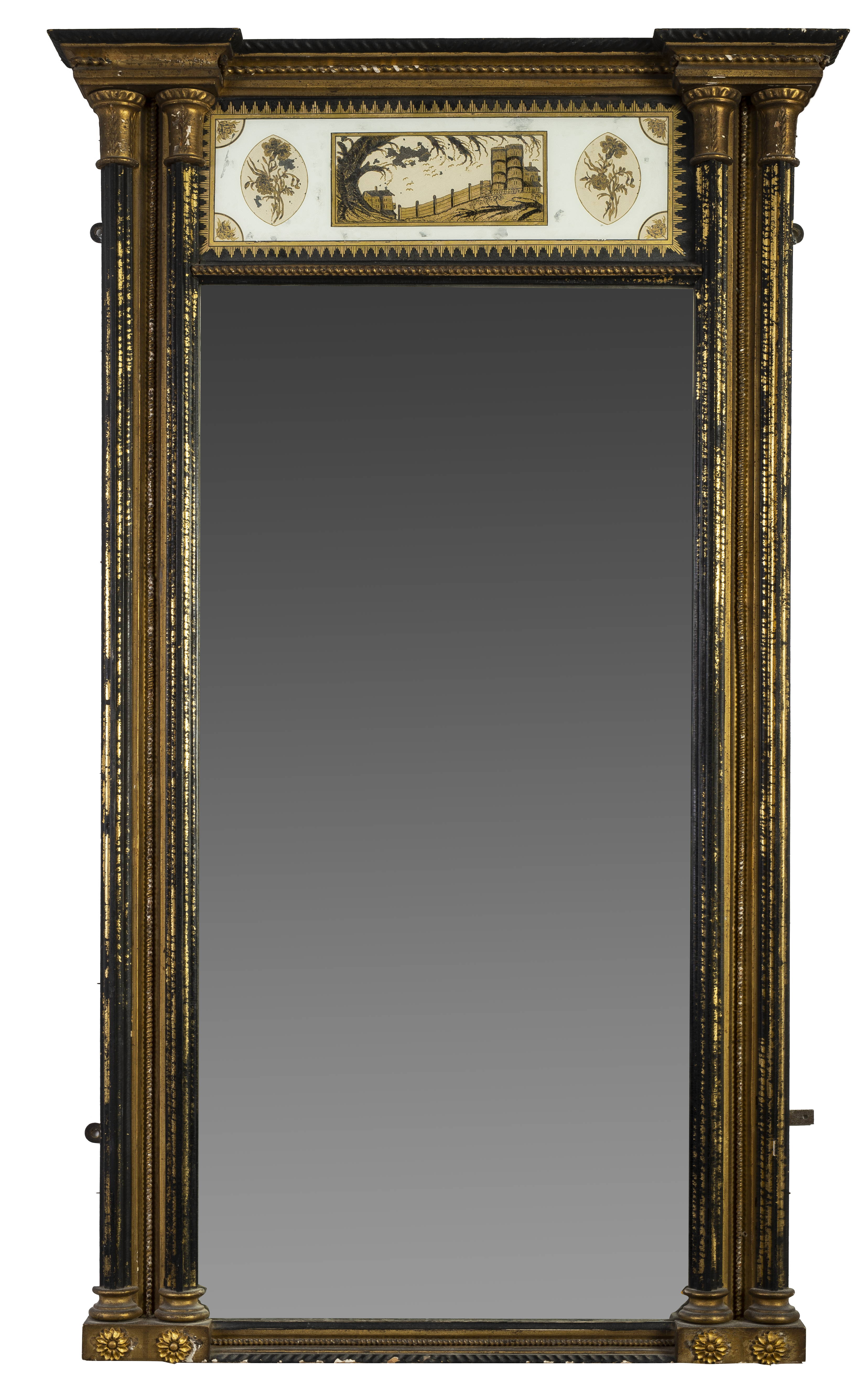 A very rare and fine Federal period gilded mirror