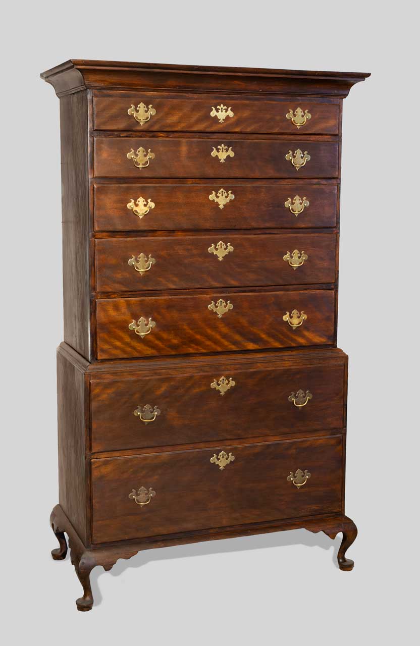 A country Queen Anne chest on chest