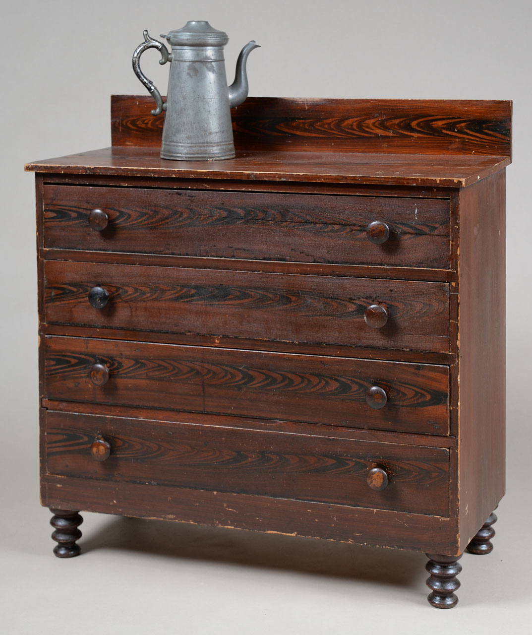 A country Sheraton four drawer chest 